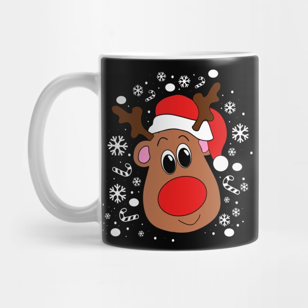 Christmas Reindeer Shirt-Snow-Snowflakes by Skylane